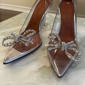 SOLD AMINA MUADDI Rosie crystal-embellished PVC pumps